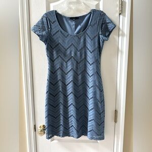 Tiana B. Blue Lace Sheath Dress S